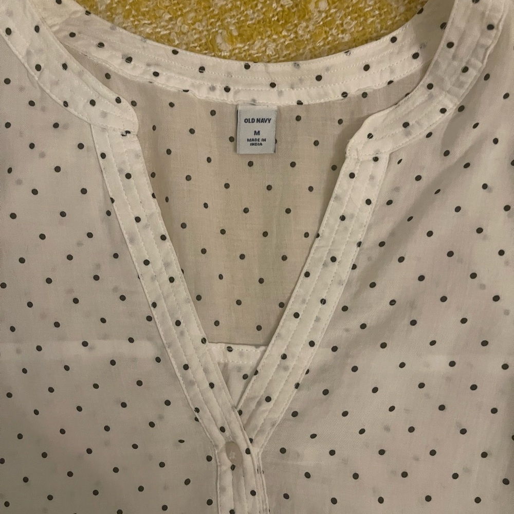 White Polka Dot Women's Top - Picture 3 of 9